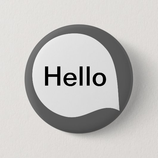 Word Bubble - Wit op grijs Ronde Button 5,7 Cm (Voorkant)