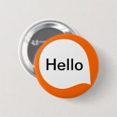 Word Bubble - Wit op Sinaasappel Ronde Button 5,7 Cm (Voorkant /achterkant)