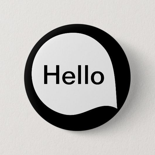 Word Bubble - wit op zwart Ronde Button 5,7 Cm (Voorkant)