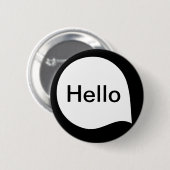Word Bubble - wit op zwart Ronde Button 5,7 Cm (Voorkant /achterkant)