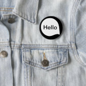 Word Bubble - wit op zwart Ronde Button 5,7 Cm (In situ)