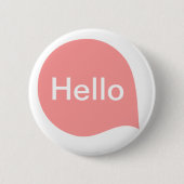 Word Bubble - Zachte roze op wit Ronde Button 5,7 Cm (Voorkant)