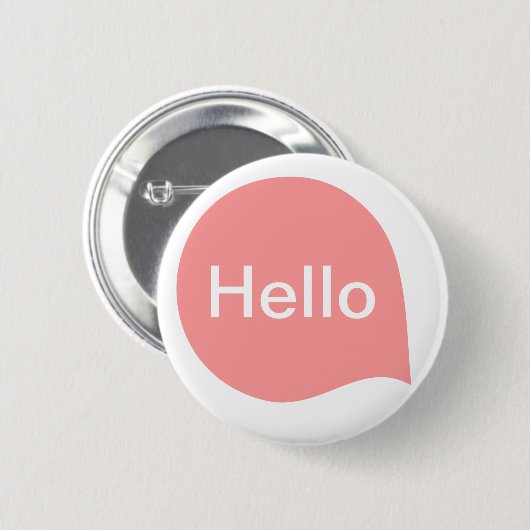 Word Bubble - Zachte roze op wit Ronde Button 5,7 Cm (Voorkant /achterkant)