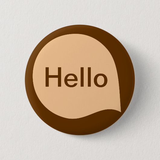 Word Bubble - Zand op bruin Ronde Button 5,7 Cm (Voorkant)