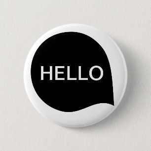 Word Bubble - zwart op wit Ronde Button 5,7 Cm