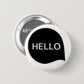 Word Bubble - zwart op wit Ronde Button 5,7 Cm (Voorkant /achterkant)