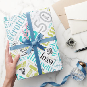 Word Cloud 50 Blue ID266 van Birthday Cadeaupapier