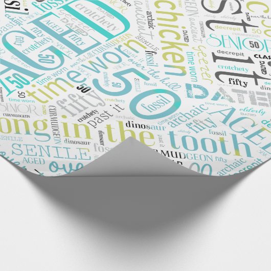 Word Cloud 50 Blue ID266 van Birthday Cadeaupapier (Hoek)