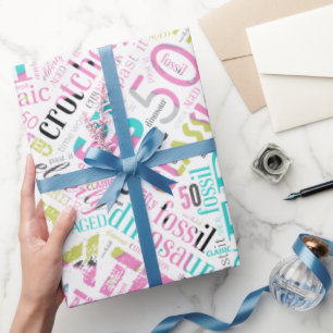 Word Cloud 50 roze ID266 van Birthday Cadeaupapier