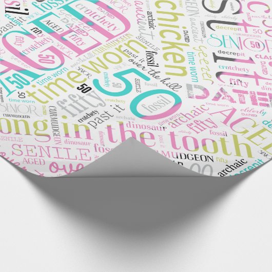 Word Cloud 50 roze ID266 van Birthday Cadeaupapier (Hoek)