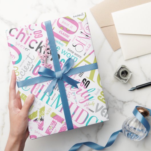 Word Cloud 60 roze ID266 Cadeaupapier (Geschenken)