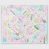 Word Cloud 60 roze ID266 Cadeaupapier (Vlak)