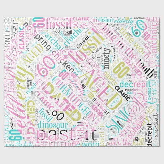 Word Cloud 60 roze ID266 Cadeaupapier (Vlak)