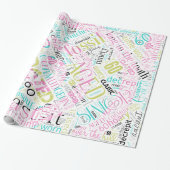 Word Cloud 60 roze ID266 Cadeaupapier (Uitgerold)