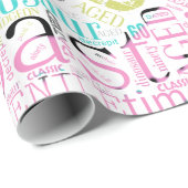 Word Cloud 60 roze ID266 Cadeaupapier (Rol Hoek)