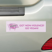 Word-Cloud "Abolitionist Vegan" - Roze Varken & Ci Bumpersticker (Op auto)
