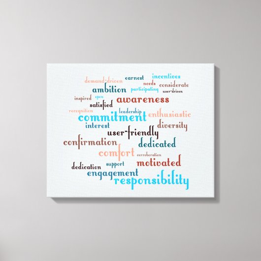 Word Cloud  achtergrond voor teammotivatie Canvas Afdruk (Voorkant)