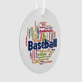 Word Cloud Baseball Ornament (voorkant)