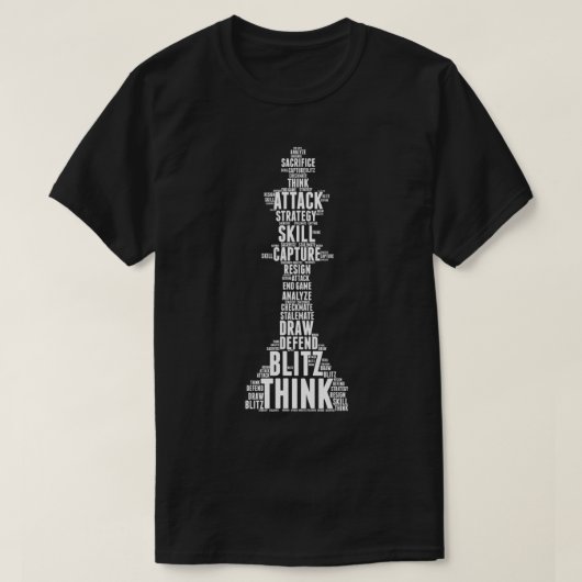 Word Cloud Chess King-schaakminnaar T-shirt (Design voorkant)