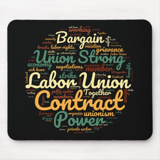 Word Cloud Cirkel van de Unie Muismat (Voorkant)