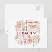 Word Cloud Coach-expertise - rood Sinaasappel Briefkaart (Voorkant / Achterkant)