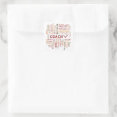 Word Cloud Coach-expertise - rood Sinaasappel Vierkante Sticker (Tas)