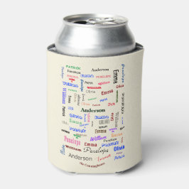Word Cloud Custom Unique voor kerstfamilie Blikjeskoeler