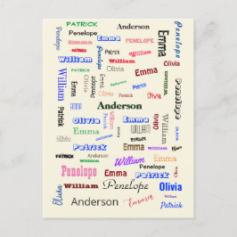Word Cloud Custom Unique voor kerstfamilie Briefkaart
