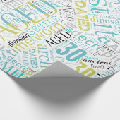 Word Cloud Dertigblauw ID266 van Birthday Cadeaupapier (Hoek)