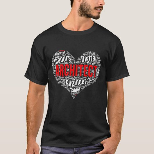 Word Cloud Design voor Architect T-shirt (Voorkant)