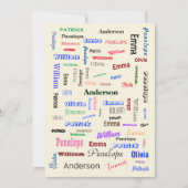 Word Cloud Fab Fab Fun, persoonlijk script voor fa Kaart (Voorkant)