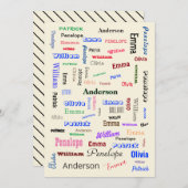 Word Cloud Fab Fab Fun, persoonlijk script voor fa Kaart (Voorkant / Achterkant)