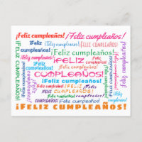 Word Cloud Feliz Cumpleaños Spain Happy Birthday