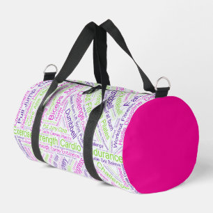 Word Cloud Fitness, oefening Duffle Bag Plunjezak