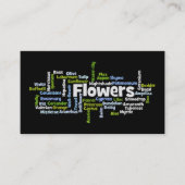 Word Cloud Flowers Visitekaartje (Voorkant)