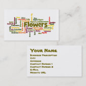 Word Cloud Flowers Visitekaartje (Voorkant / Achterkant)