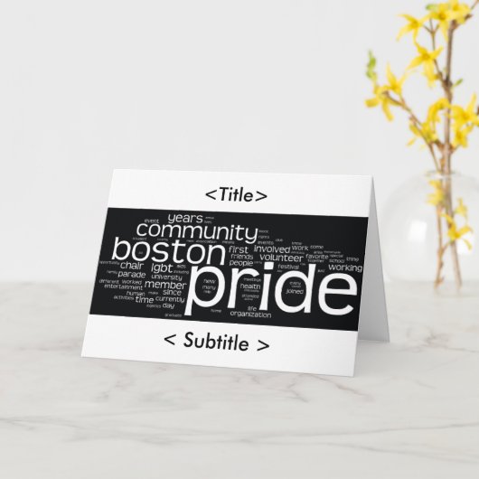 Word Cloud Greeting Kaart (Gele Bloem)