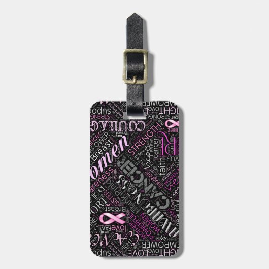 Word Cloud ID261 voor borstkanker Bagagelabel (Voorkant verticaal)