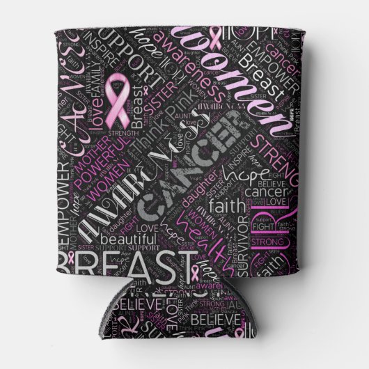 Word Cloud ID261 voor borstkanker Blikjeskoeler (Voorkant)