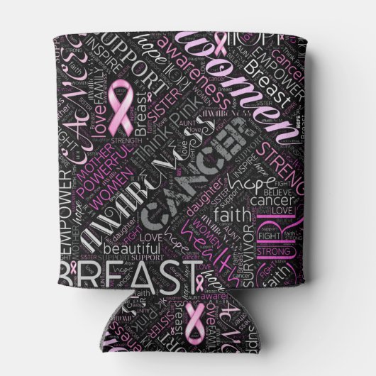 Word Cloud ID261 voor borstkanker Blikjeskoeler (Achterkant)