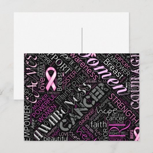 Word Cloud ID261 voor borstkanker Briefkaart (Voorkant / Achterkant)