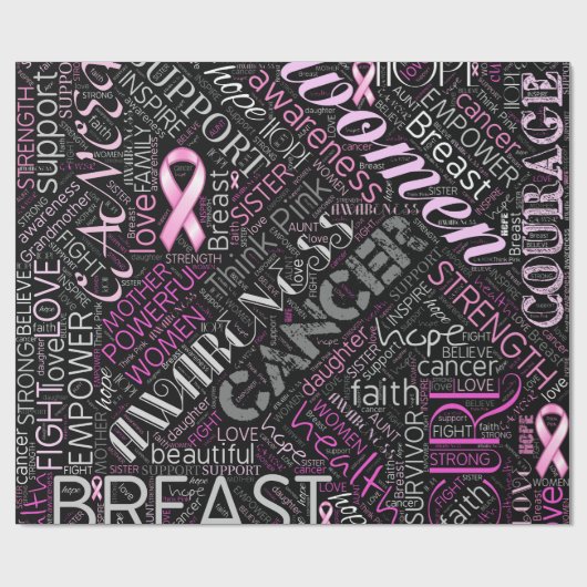 Word Cloud ID261 voor borstkanker Cadeaupapier (Vlak)