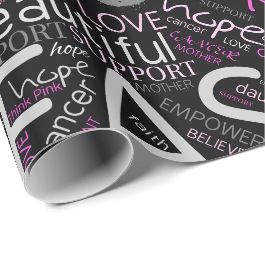 Word Cloud ID261 voor borstkanker Cadeaupapier (Rol Hoek)