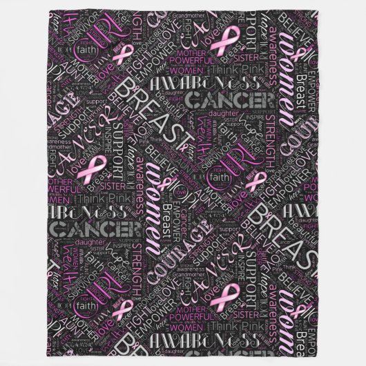 Word Cloud ID261 voor borstkanker Fleece Deken (Voorkant)