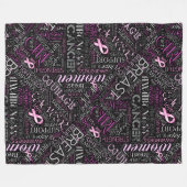 Word Cloud ID261 voor borstkanker Fleece Deken (Voorkant (Horizontaal))