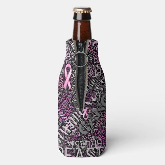 Word Cloud ID261 voor borstkanker Flesjeskoeler (Fles Achterkant)