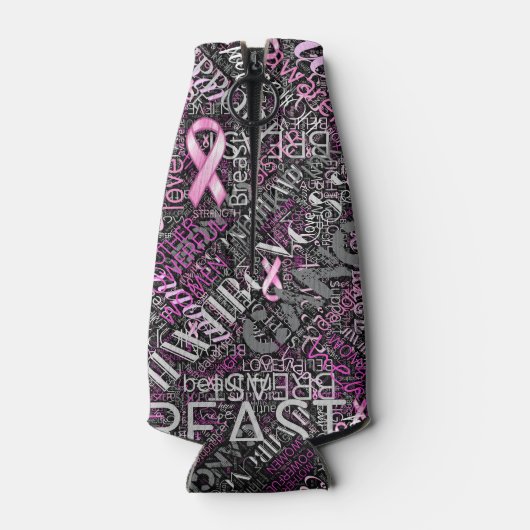 Word Cloud ID261 voor borstkanker Flesjeskoeler (Achterkant)