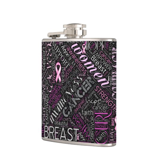 Word Cloud ID261 voor borstkanker Heupfles (Links)