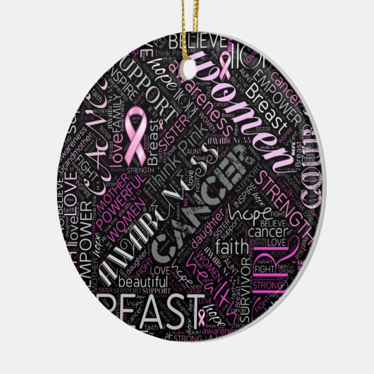 Word Cloud ID261 voor borstkanker Keramisch Ornament (Links)