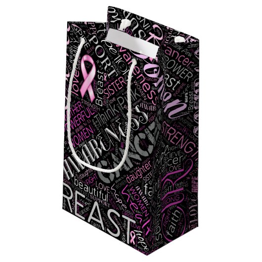 Word Cloud ID261 voor borstkanker Klein Cadeauzakje (Achterkant Gekanteld)